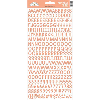 Coral Alphabet Soup Puffy Stickers