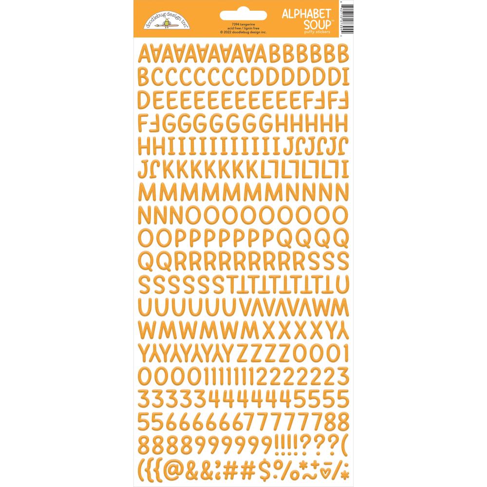 Tangerine Alphabet Soup Puffy Stickers