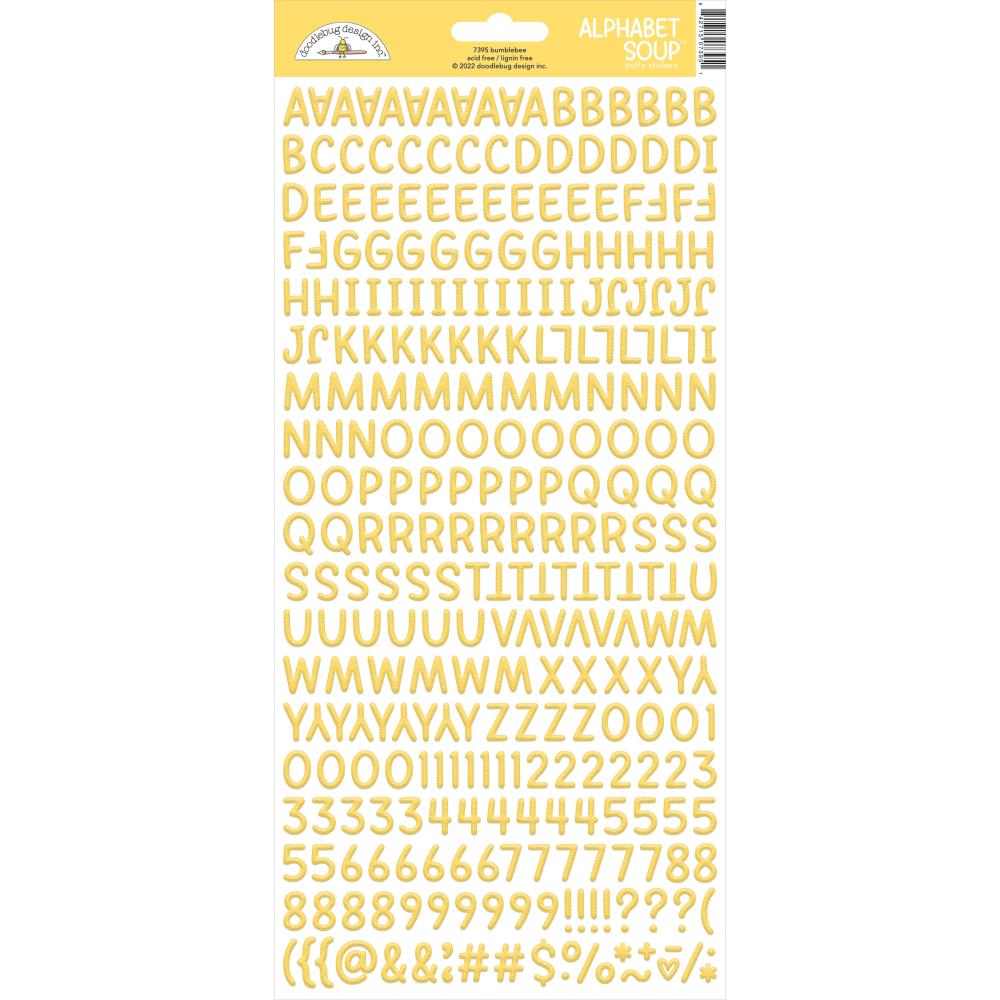 Bumblebee Alphabet Soup Puffy Stickers