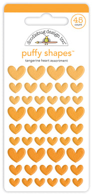 Tangerine Heart Puffy Shapes Stickers