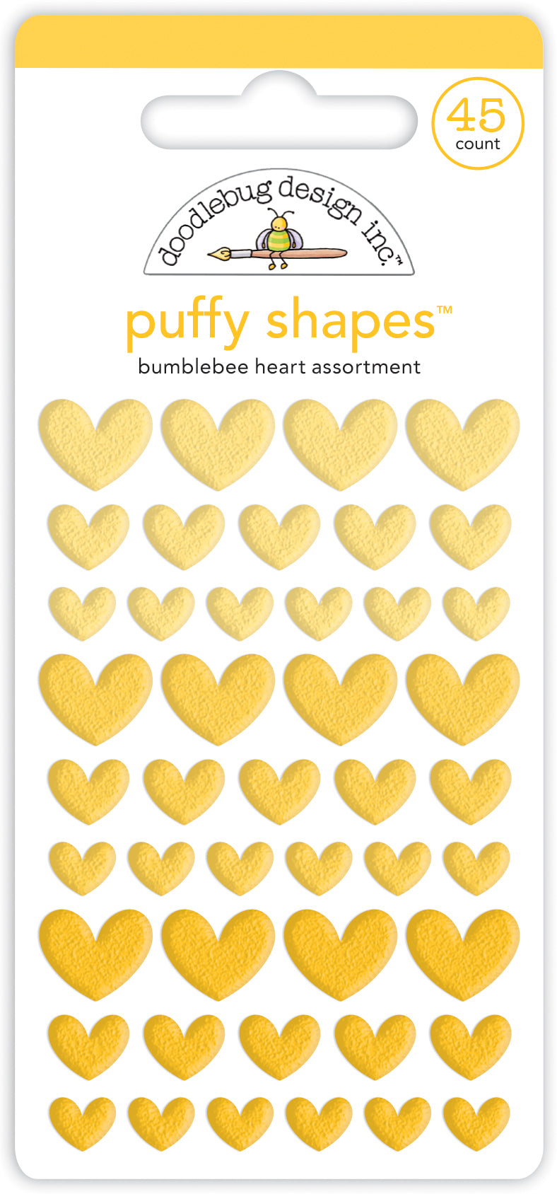 Bumblebee Heart Puffy Shapes Stickers