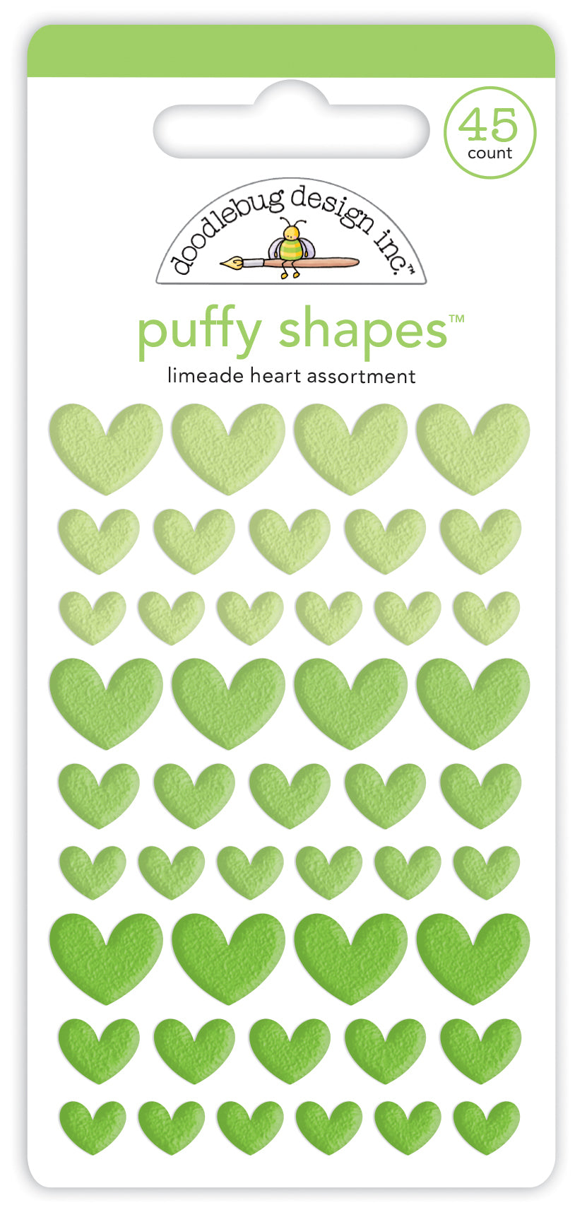 Limeade Heart Puffy Shapes Stickers
