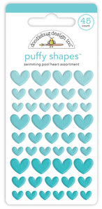 Swimming Pool Heart Puffy Shapes Stickers