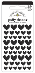 Beetle Black Heart Puffy Shapes Stickers