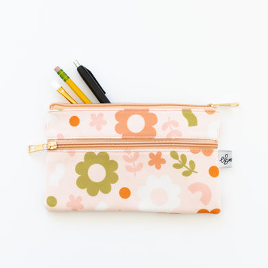 Funky Floral Nude Pencil Pouch