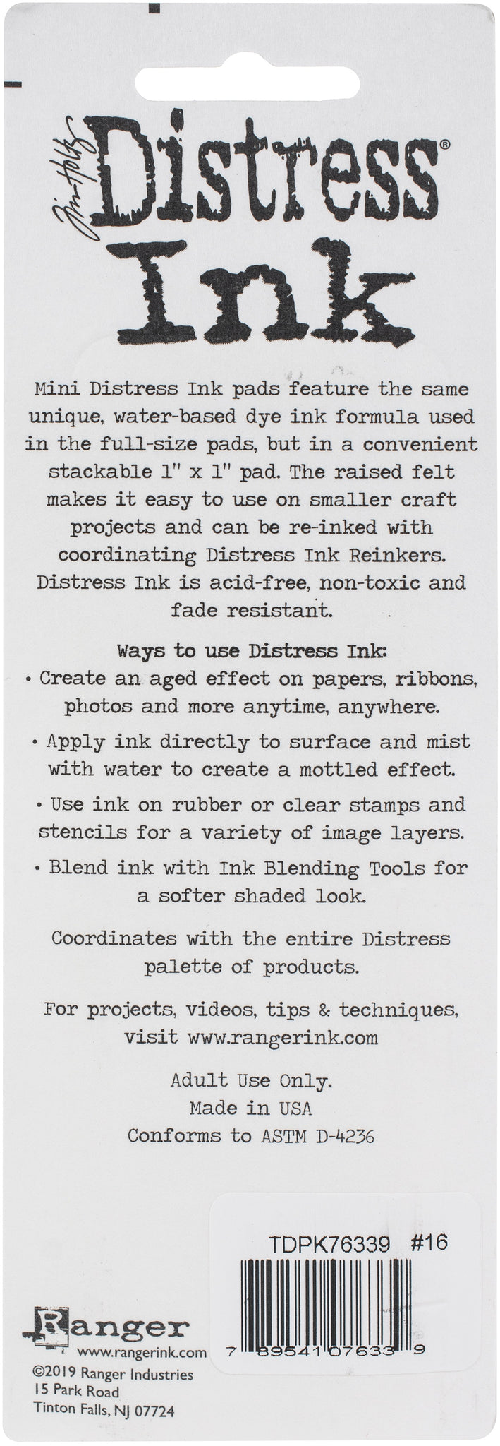 Tim Holtz Distress Ink Pads Mini Kit - Number Fifteen – Layle By Mail