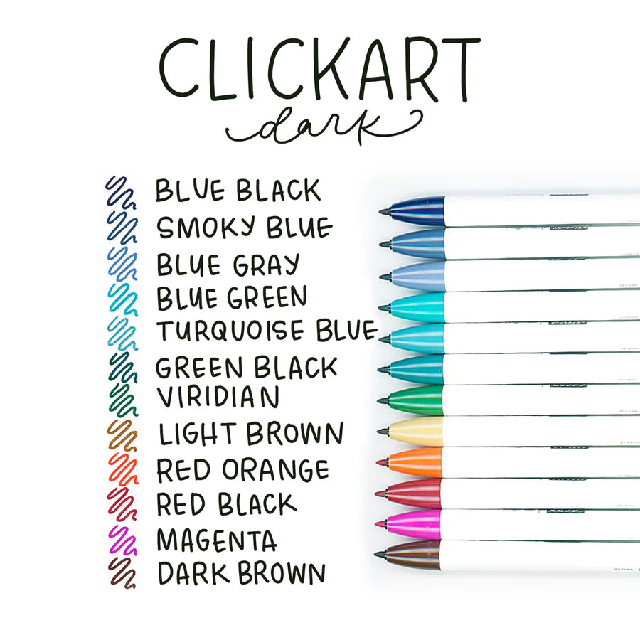 Zebra CLiCKART Retractable Pen Set - DARK Colors