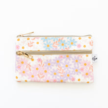 Load image into Gallery viewer, Blue Daisy Patch Pencil Pouch