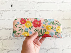 Pink Floral Pencil Pouch