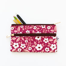 Load image into Gallery viewer, Plum Poppy Pencil Pouch