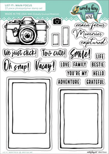 List It! - Main Focus Camera 6x8 Stamp Set