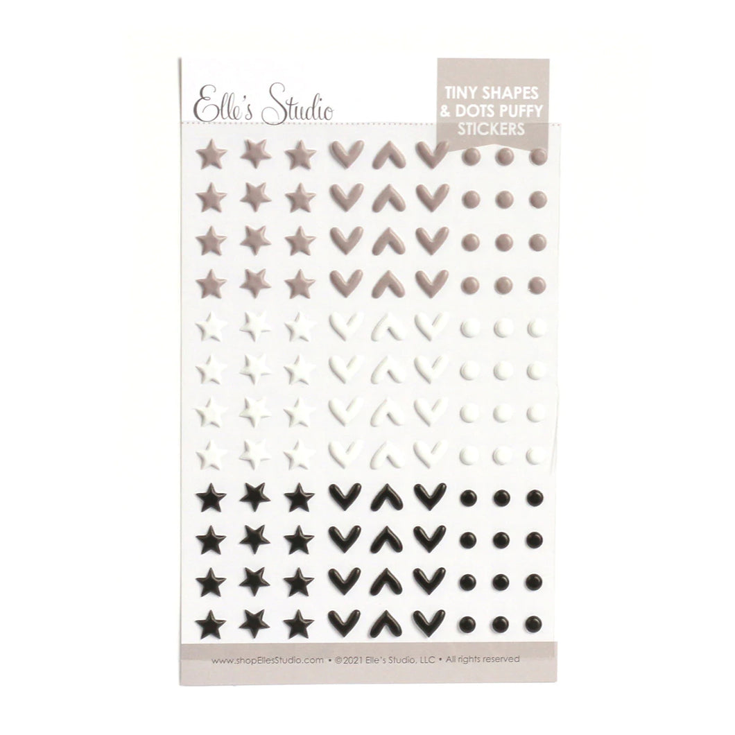Elle's Studio Neutral Tiny Shapes & Dots Puffy Stickers