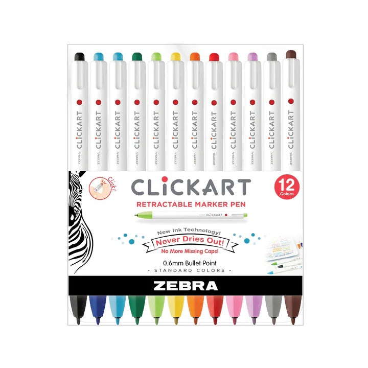 Zebra CLiCKART Retractable Pen Set - STANDARD Colors