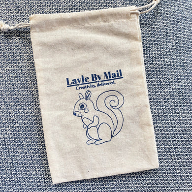 Scatter the Squirrel Cotton Drawstring Pouch