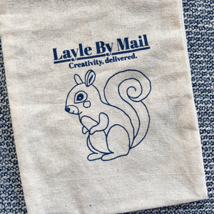 Scatter the Squirrel Cotton Drawstring Pouch