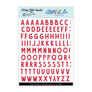 Cheerful Alpha RED Stickers
