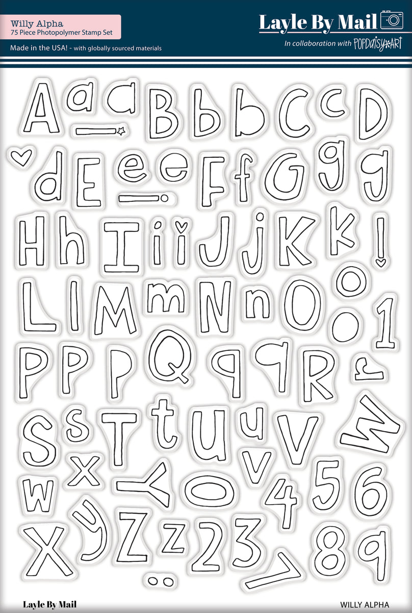Wily Examples Willy 6x8 Alphabet Stamp Set – Layle By Mail