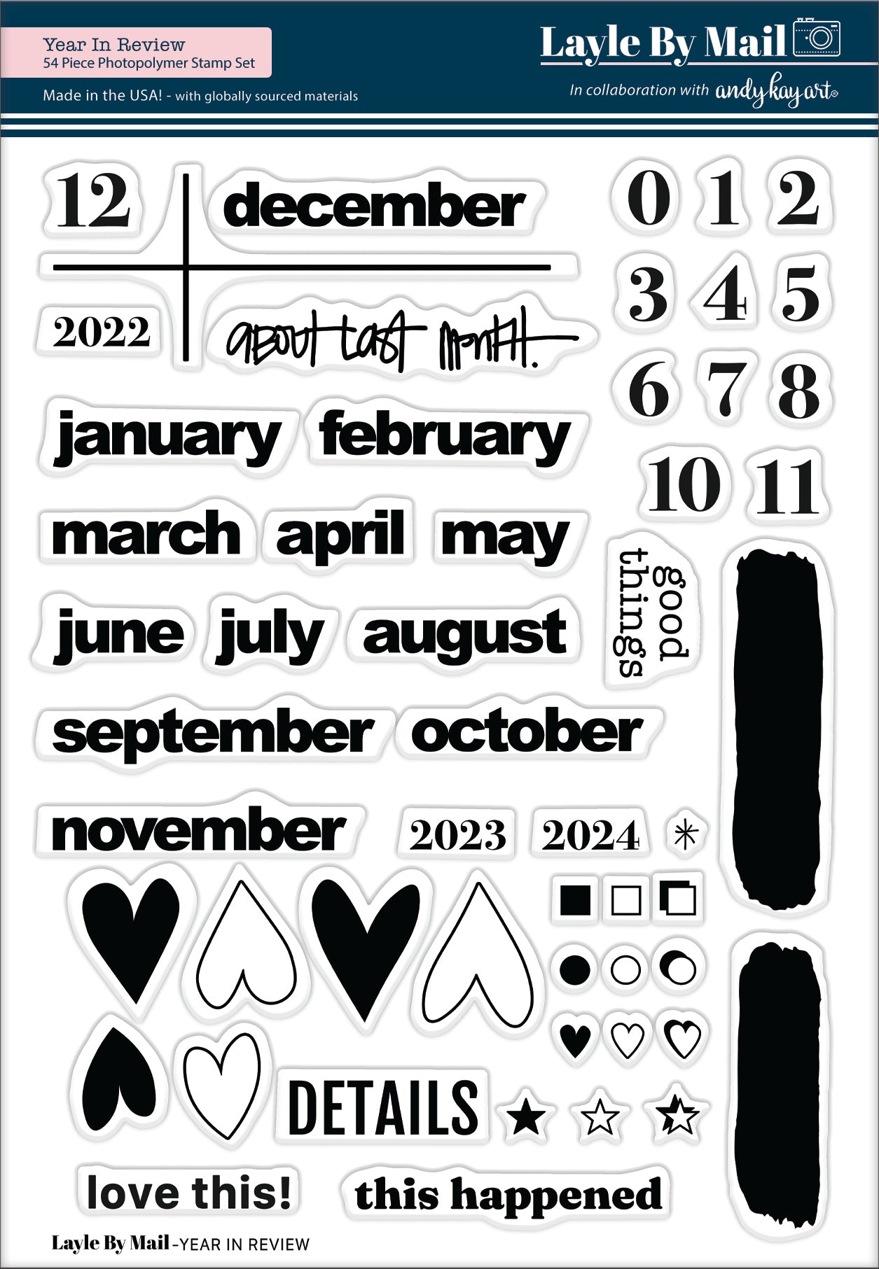 2022 About Last Month 6x8 Stamp Set - EXCLUSIVE – Layle By Mail