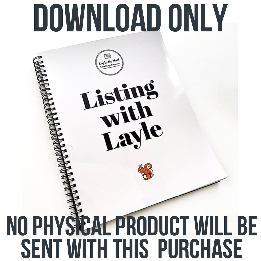 Listing with Layle Workbook - DOWNLOAD ONLY