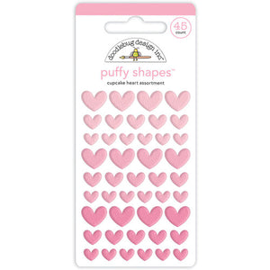 Cupcake Heart Puffy Shapes Stickers