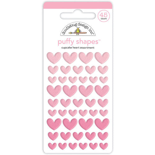 Cupcake Heart Puffy Shapes Stickers