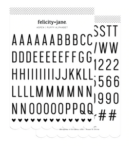 Aspen Puffy Alphabet Stickers
