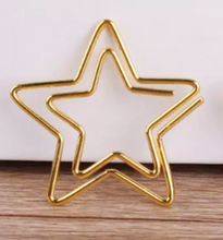 Load image into Gallery viewer, 8 Pack Gold Star Paperclips