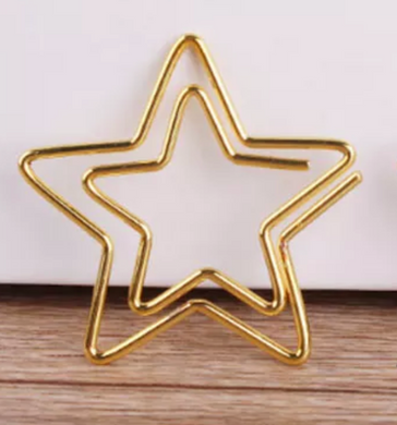 8 Pack Gold Star Paperclips