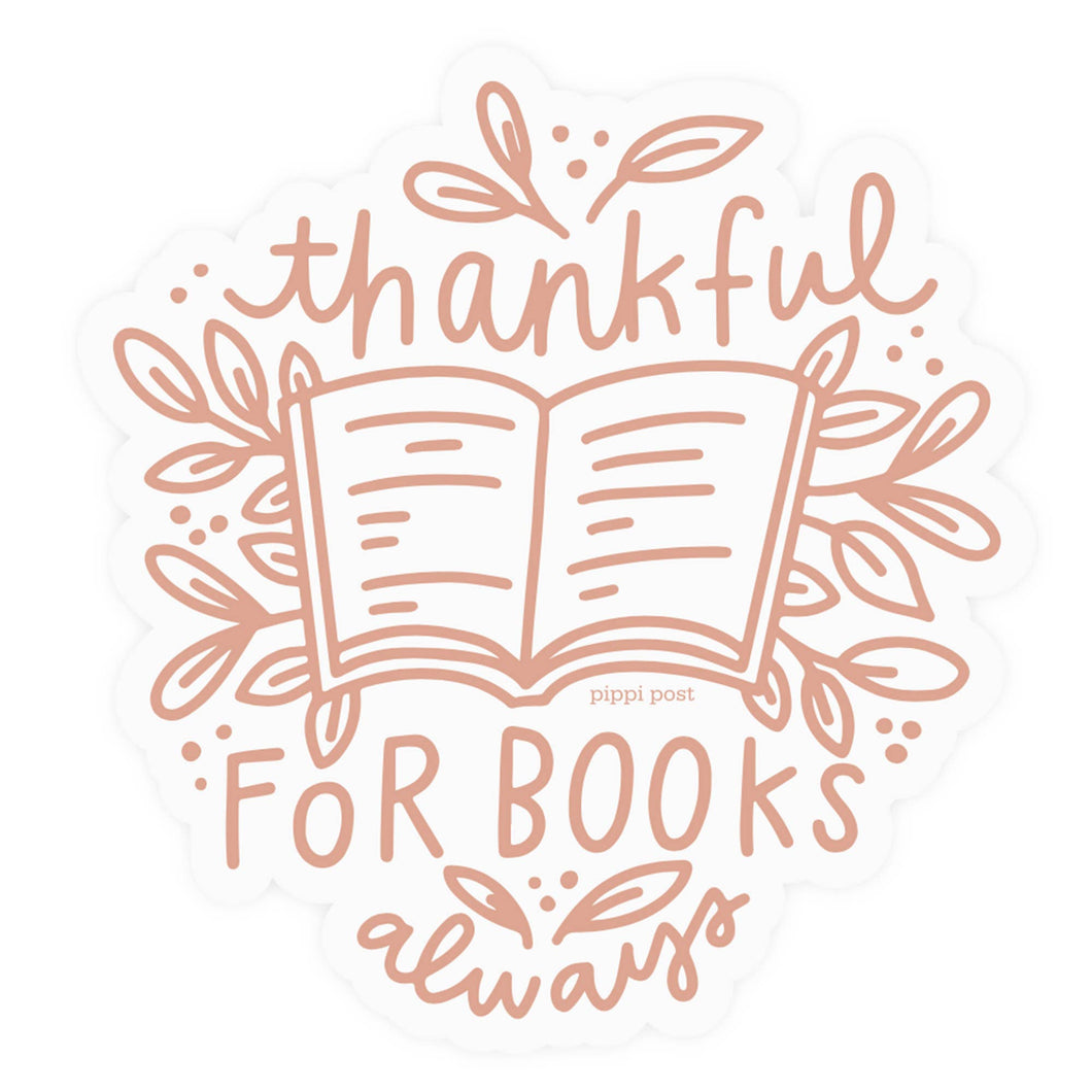 Thankful For Books Decal Sticker