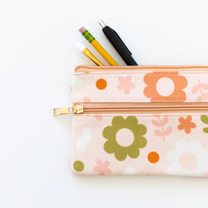Funky Floral Nude Pencil Pouch