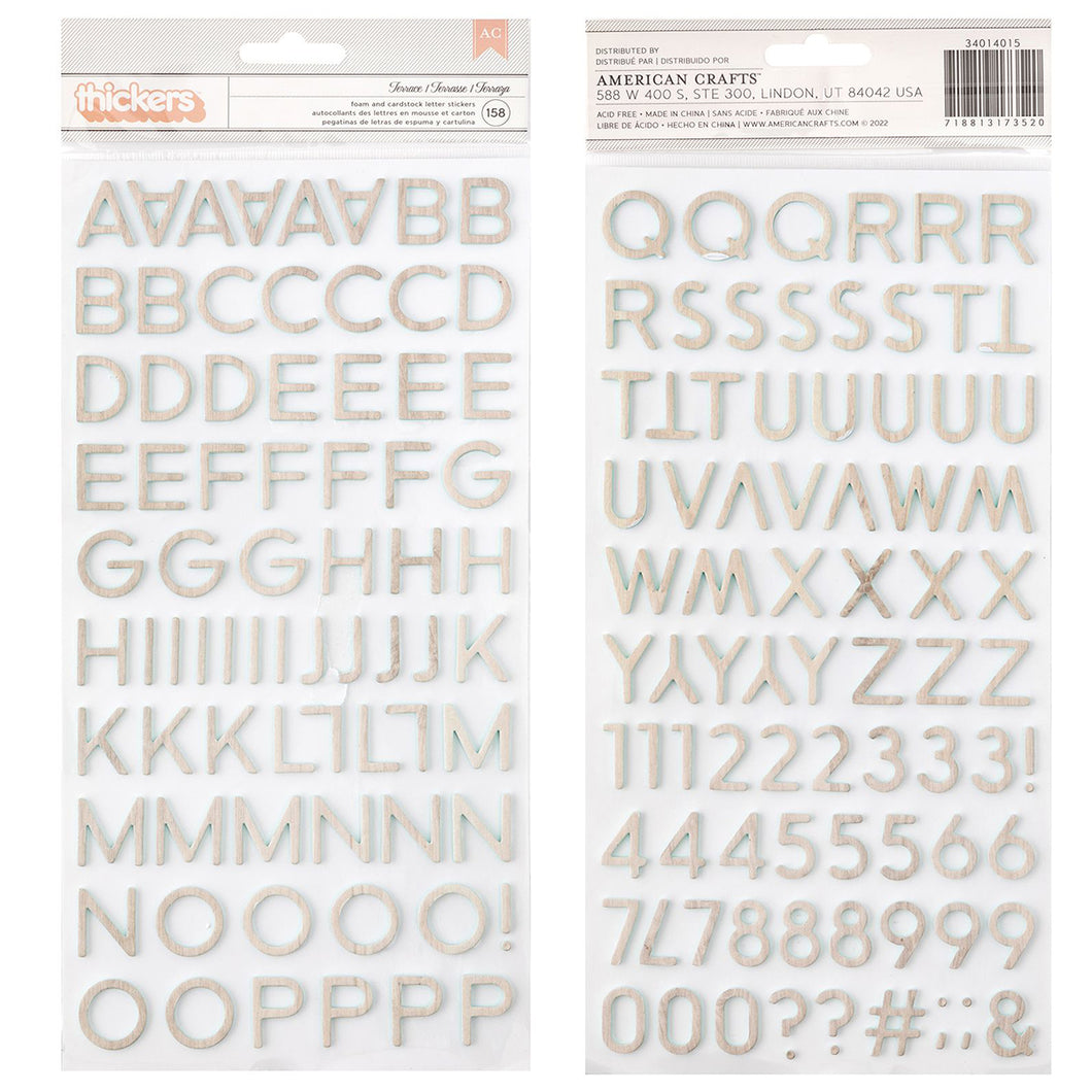Gingham Garden Terrace Alphabet Thickers Stickers