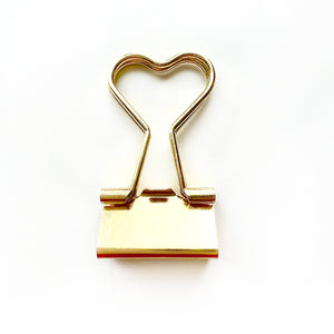 5 Pack Gold Heart Binder Clips