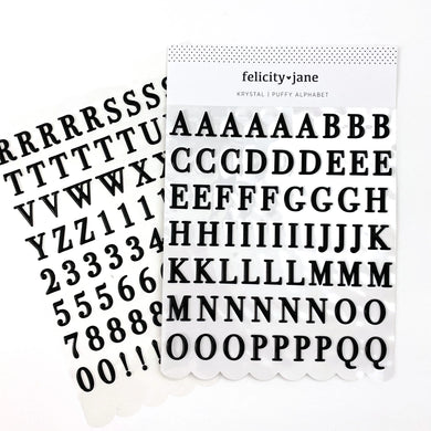 Krystal Puffy Alphabet Stickers