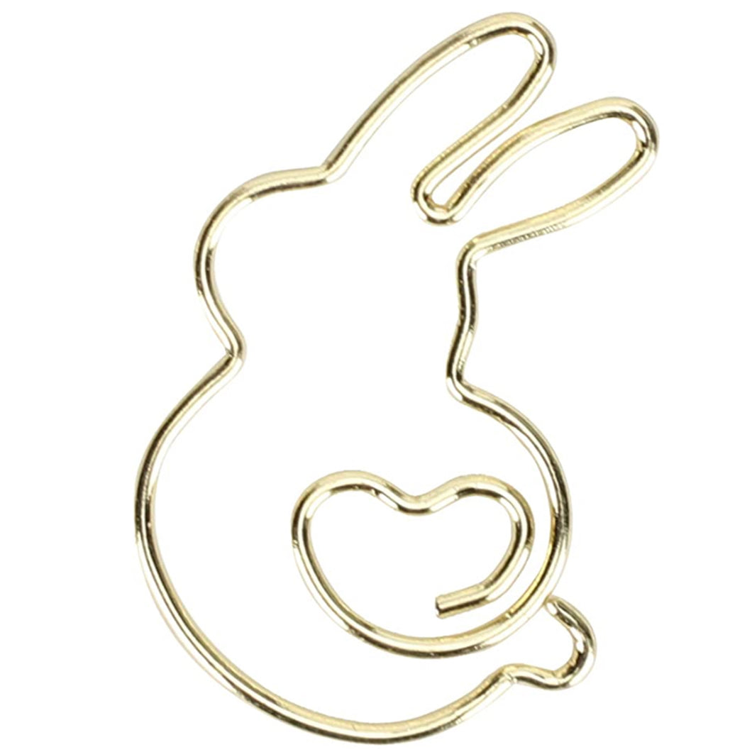 5 Pack Gold Bunny Rabbit Paperclips