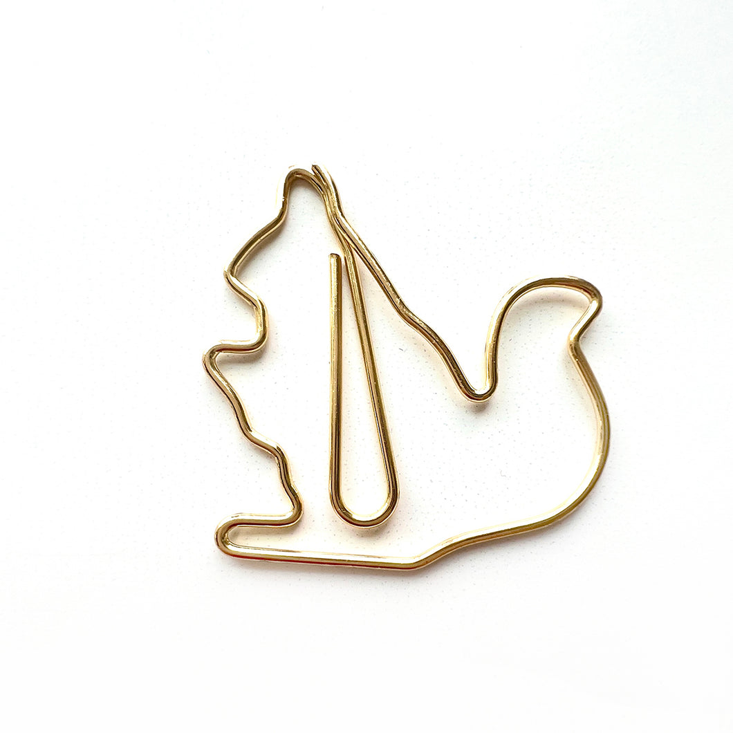 5 Pack Gold Squirrel Paperclips